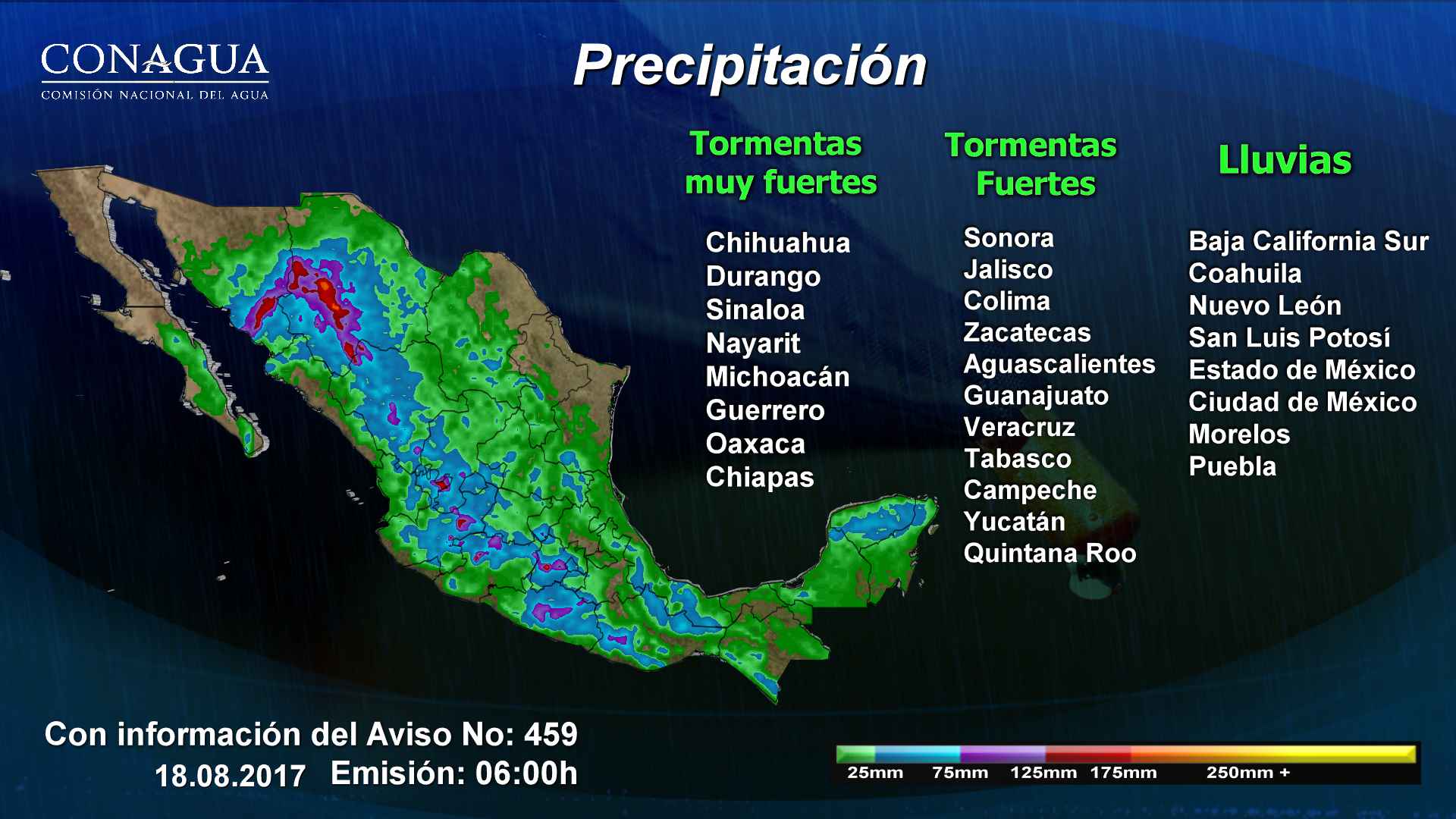 Prevalecerán cielo nublado y tormentas fuertes en gran parte del país - 1808-2