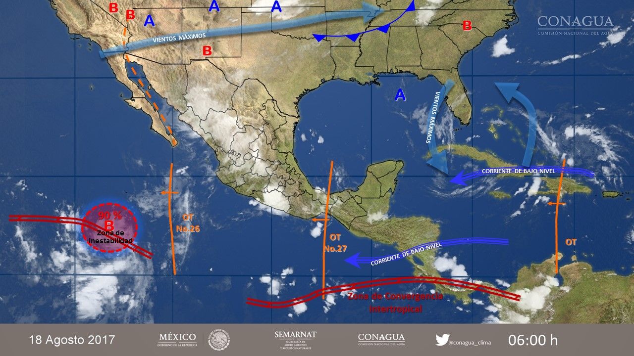 Prevalecerán cielo nublado y tormentas fuertes en gran parte del país - 1808-3