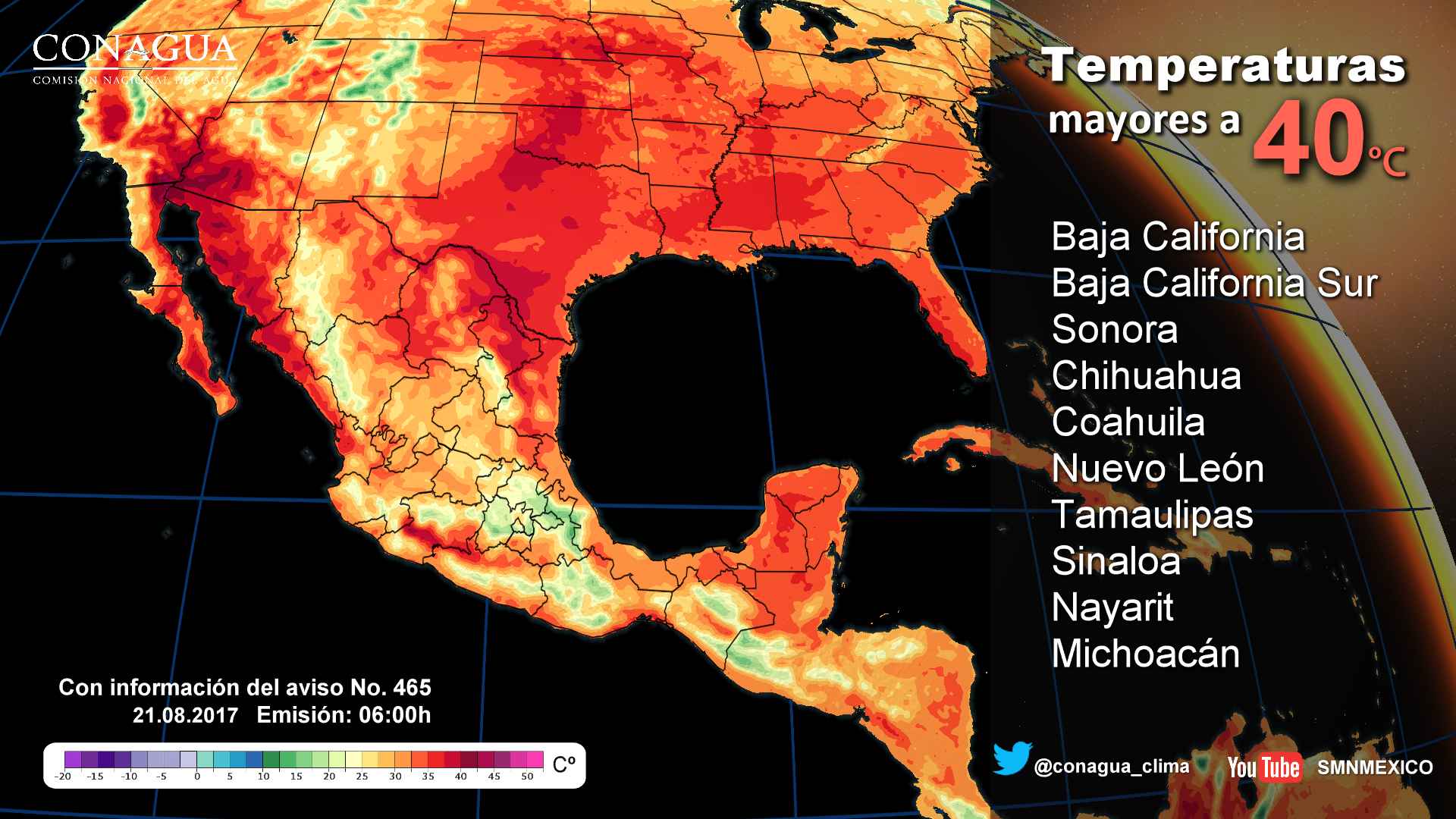 Altas temperaturas afectarán al menos 10 estados del país - 2108