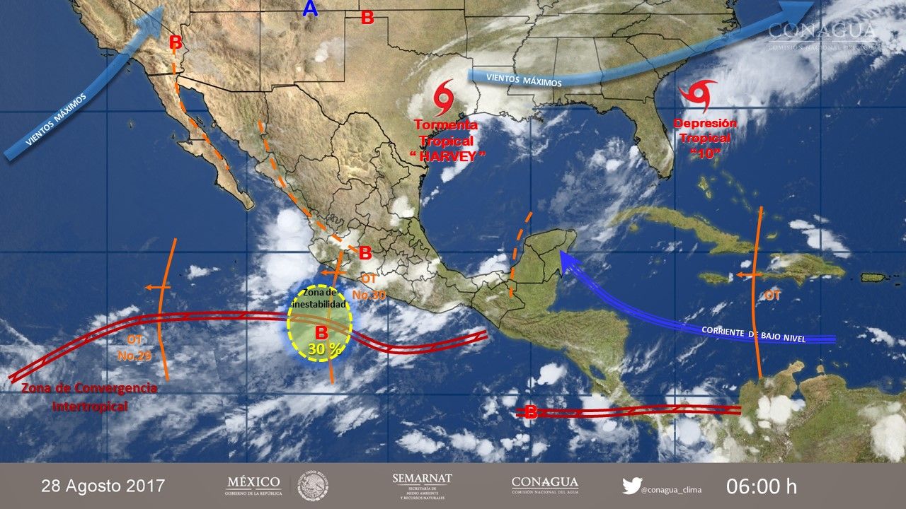 Tormentas afectarán la mayor parte del país - 2808-3