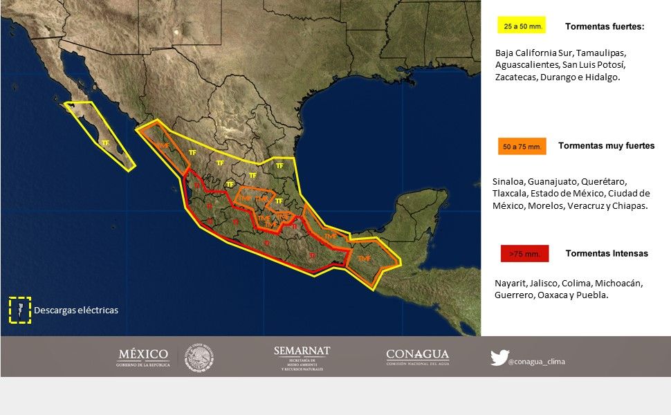 Lluvias continuarán afectando varios estados del país - 2908
