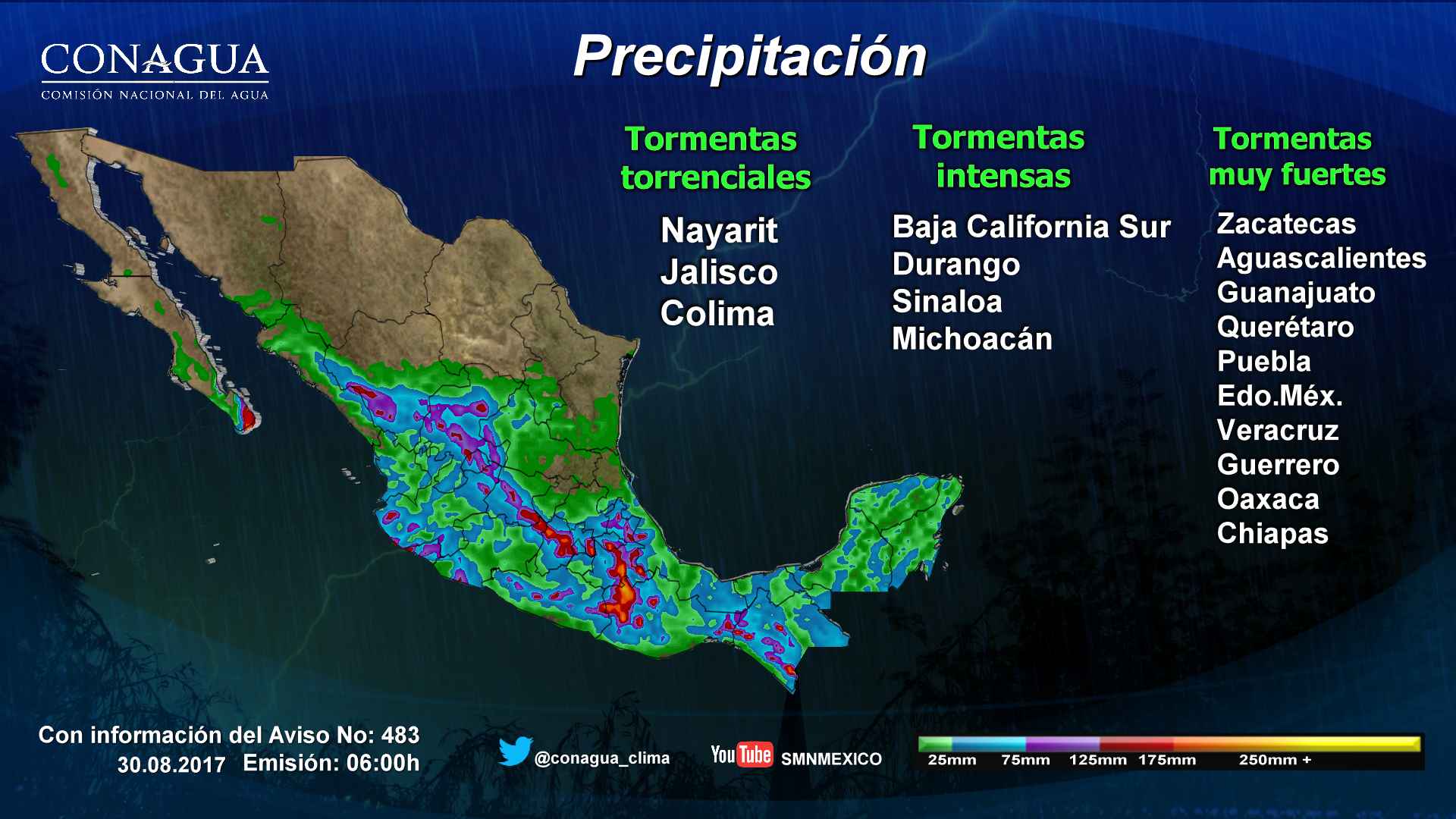 Depresión tropical 14-E generará tormentas en varios estados del país - 3008