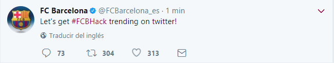 Hackean la cuenta de Twitter del Barcelona - Hack-Barcelona