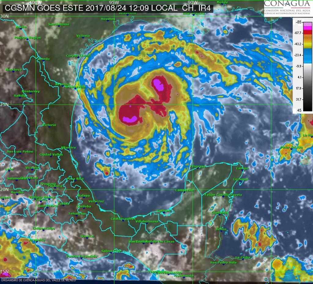 Tamaulipas mantiene alerta amarilla por huracán Harvey categoría 2 - Harvey-c2