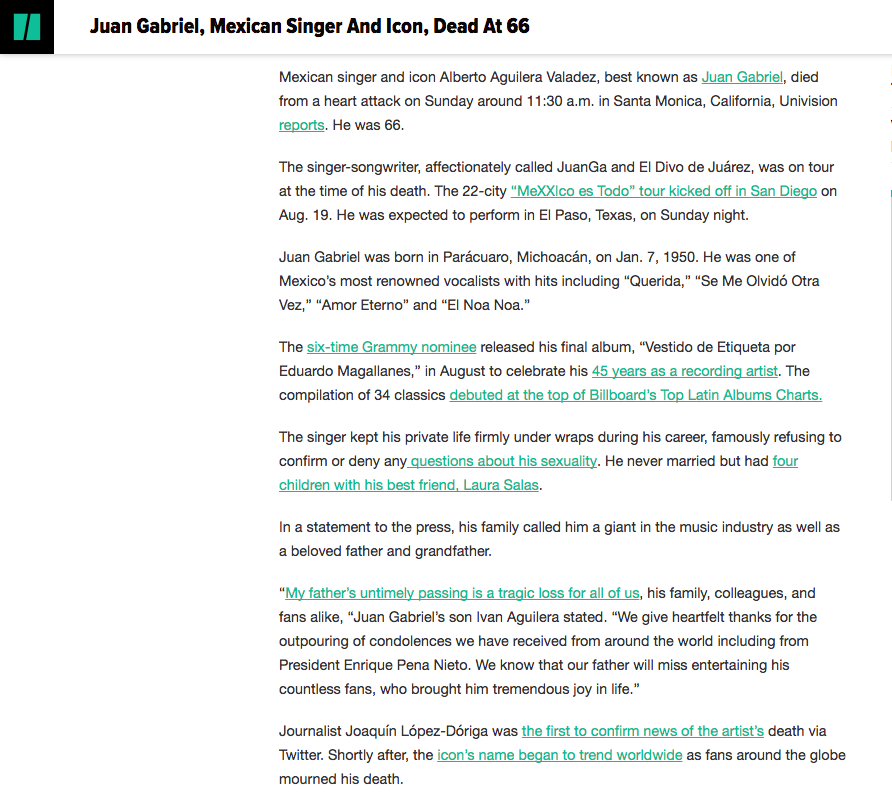 Así impactó la muerte de Juan Gabriel - Huffington-Post-Reporte