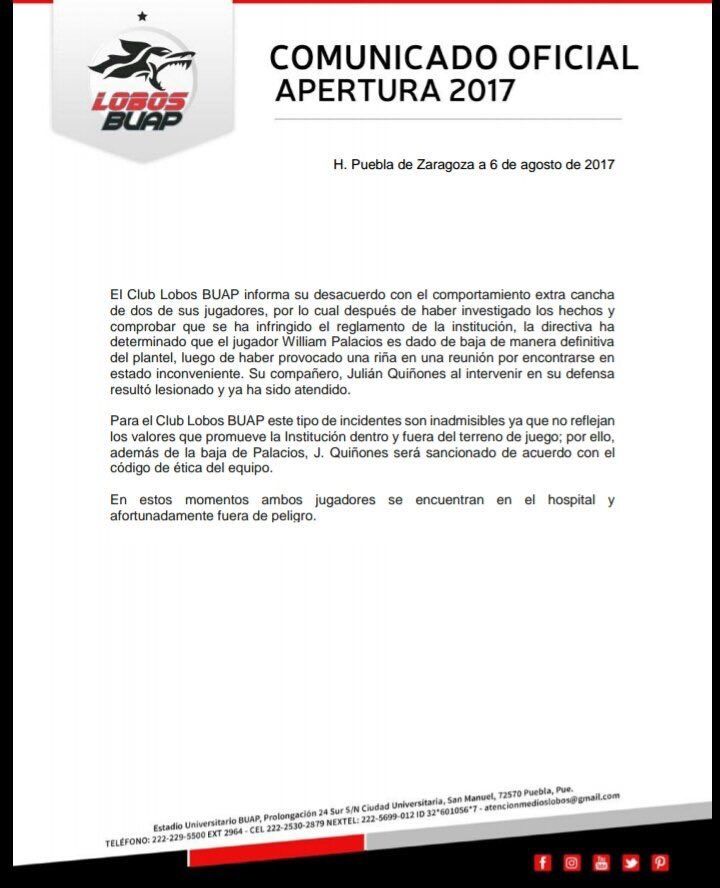 Hospitalizan a dos jugadores de Lobos BUAP tras riña - IMG_20170806_153357