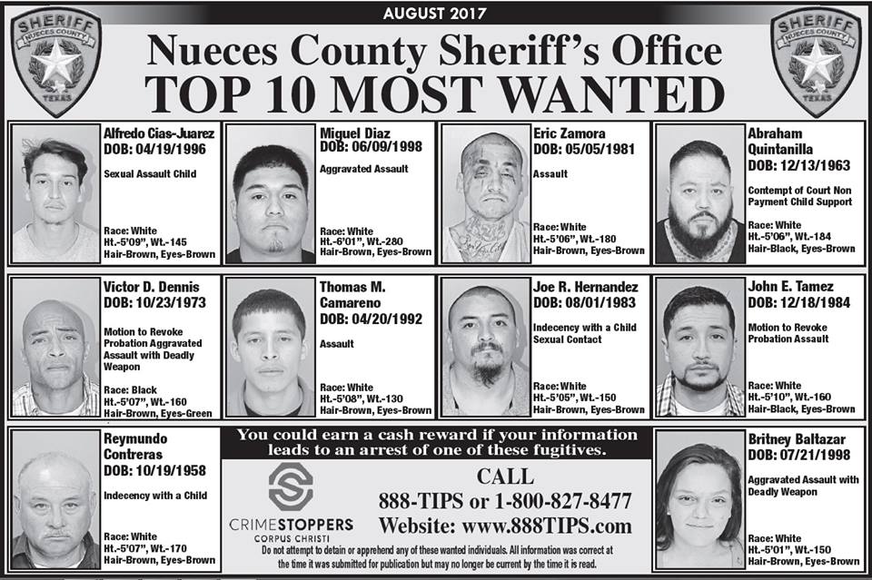 AB Quintanilla, de los 10 más buscados en Texas - Imagen-de-Nueces-County