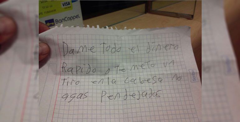 Asaltan tienda Coppel en Pachuca con recado - Mensaje-Coppel-Pachuca-Foto-de-Quadratín