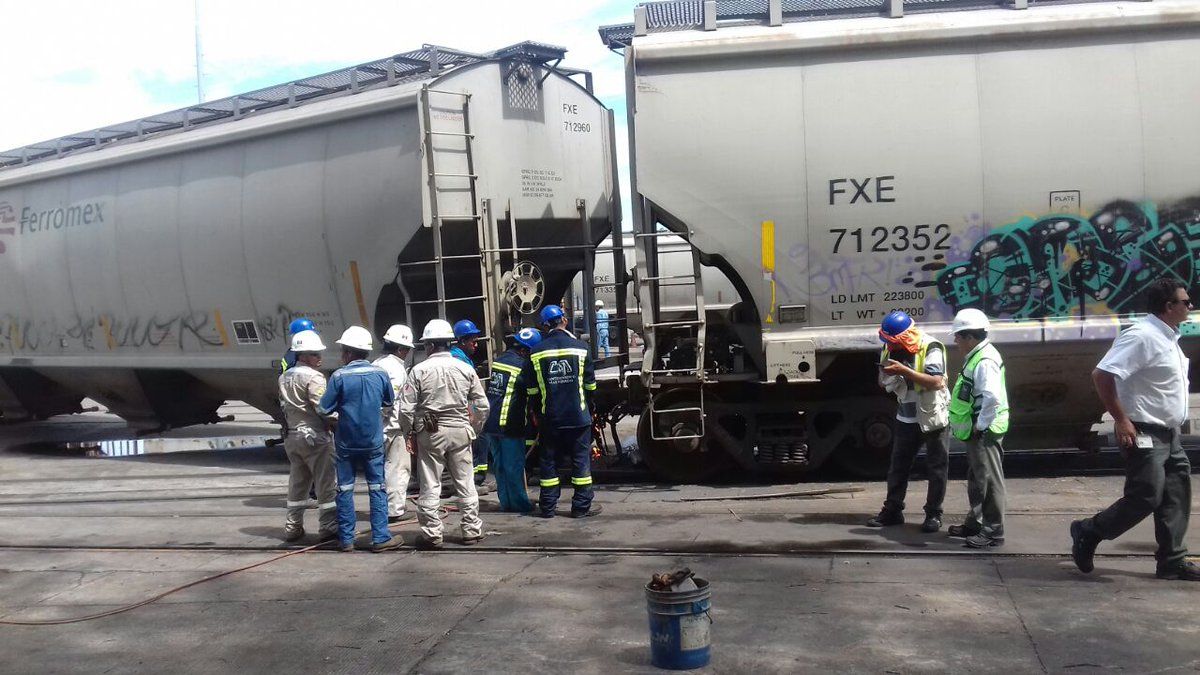 Se descarrila tren en puerto de Veracruz