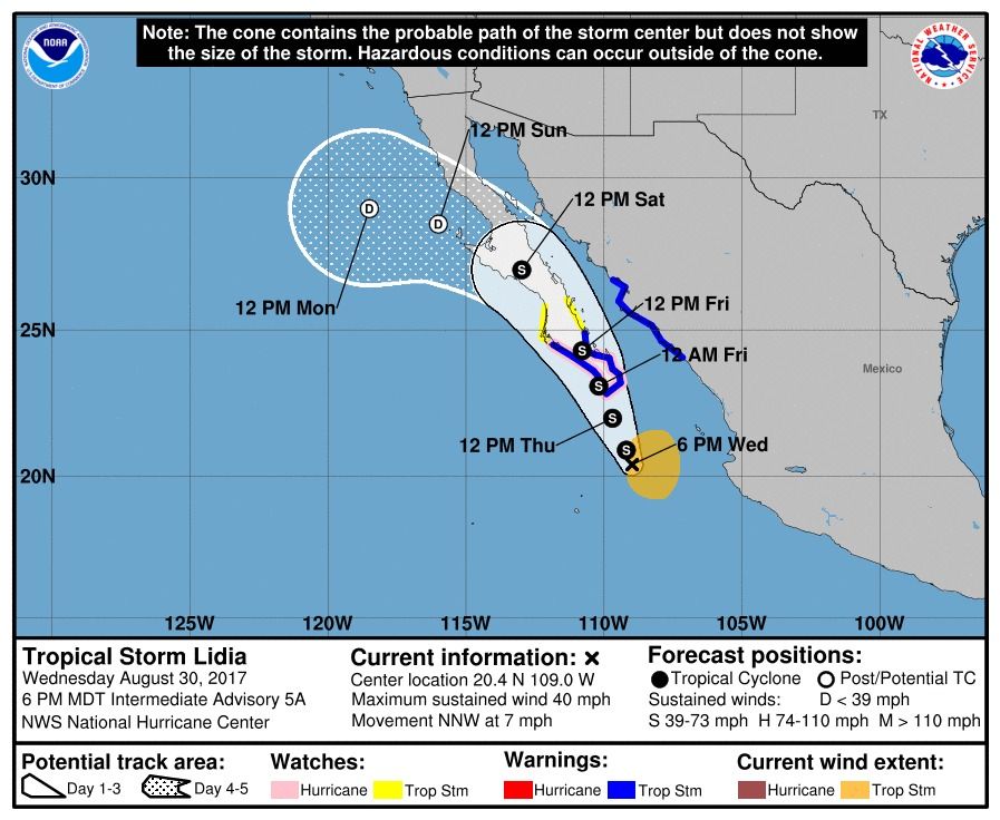 Se forma tormenta tropical 'Lidia' - Tormenta-Lidia