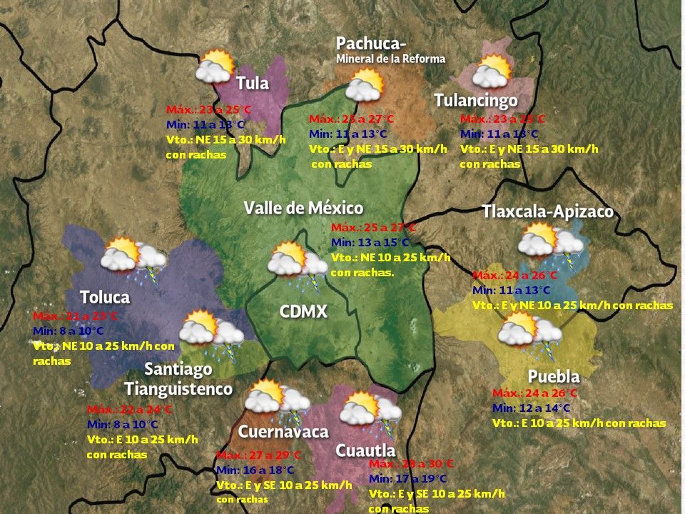 Prevalecerán cielo nublado y tormentas fuertes en gran parte del país - VDM-1808