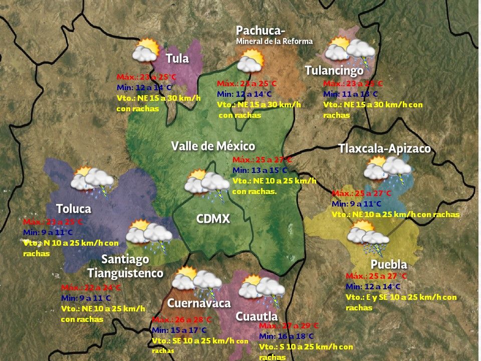 Se esperan tormentas en 24 estados del país - VDM-2408