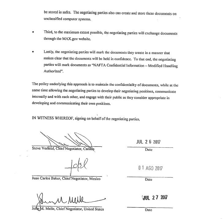 Firman acuerdo para evitar filtraciones sobre renegociación del TLC - acuerdo-confidencialidad-tlc-2