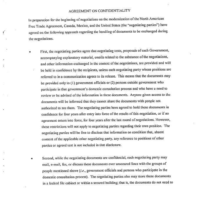 Firman acuerdo para evitar filtraciones sobre renegociación del TLC - acuerdo-confidencialidad-tlc