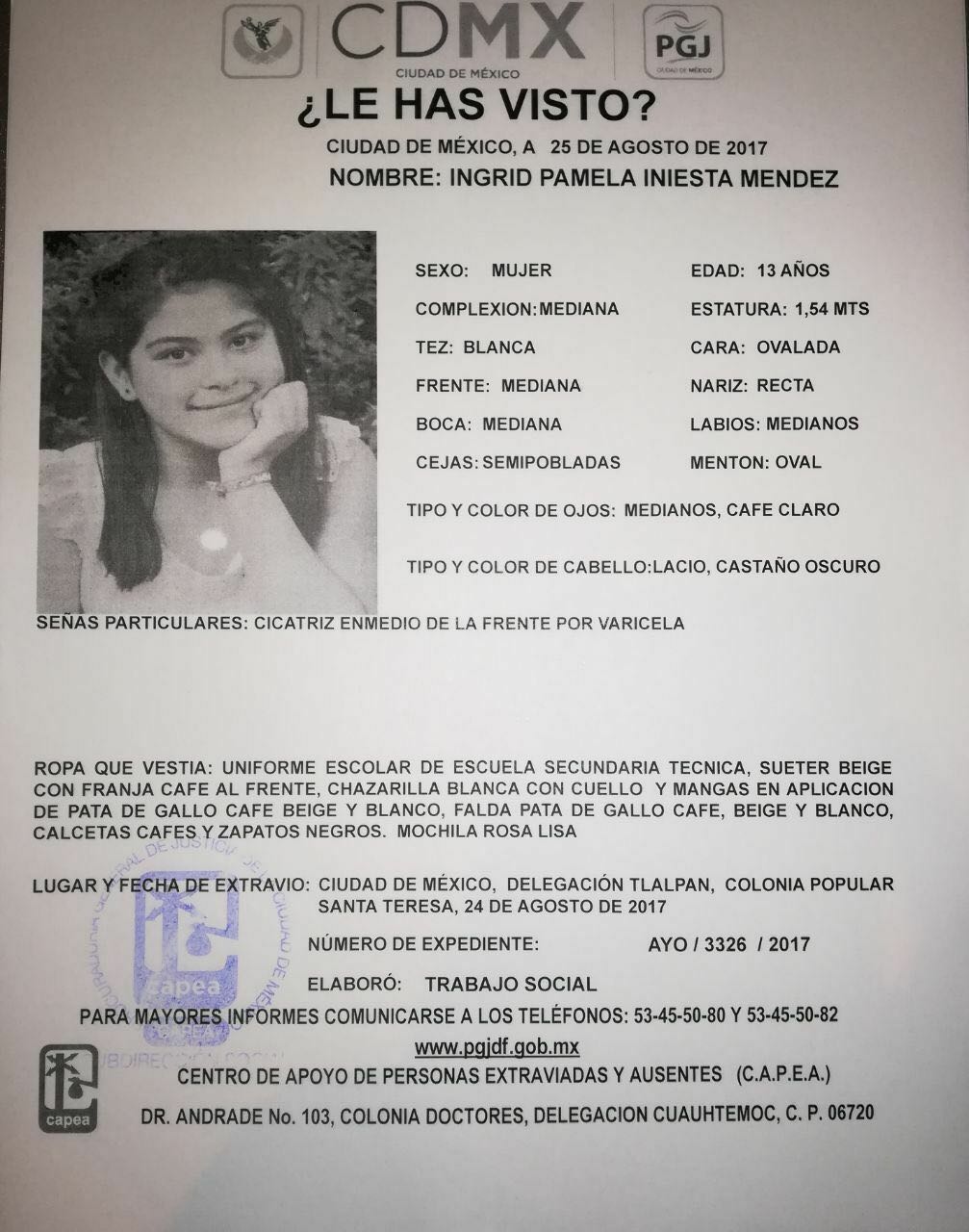 Activan Alerta Amber por niña desaparecida en Tlalpan - alerta-amber-2