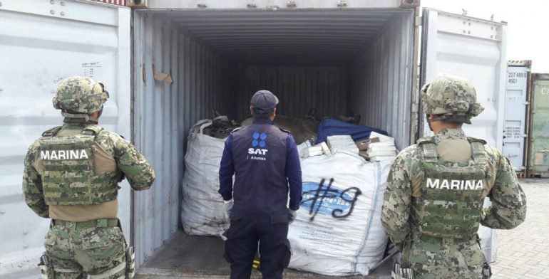 Marina asegura 98 kilos de cocaína en buque con destino a Japón Marina asegura 98 kilos de cocaína en buque con destino a Japón