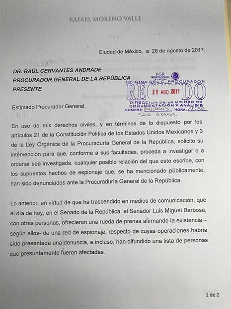 Moreno Valle pide a PGR que lo investigue tras acusaciones por espionaje - comunicado-1