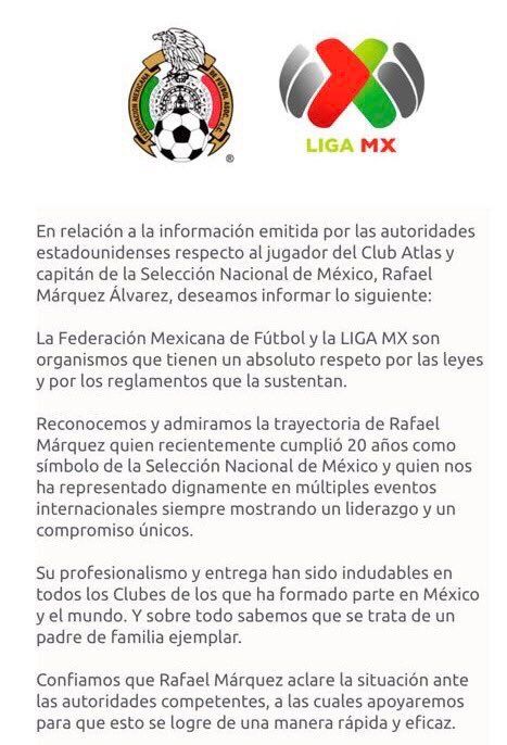 La FMF no desafilia a Rafa Márquez - comunicado-federación-mexicana-de-futbol-