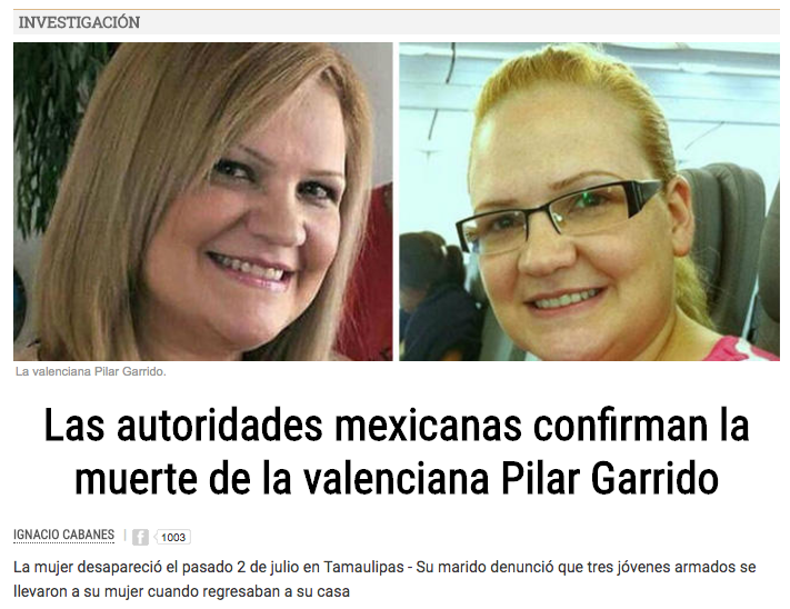 Reacciones de la prensa española a la muerte de Pilar Garrido - levante