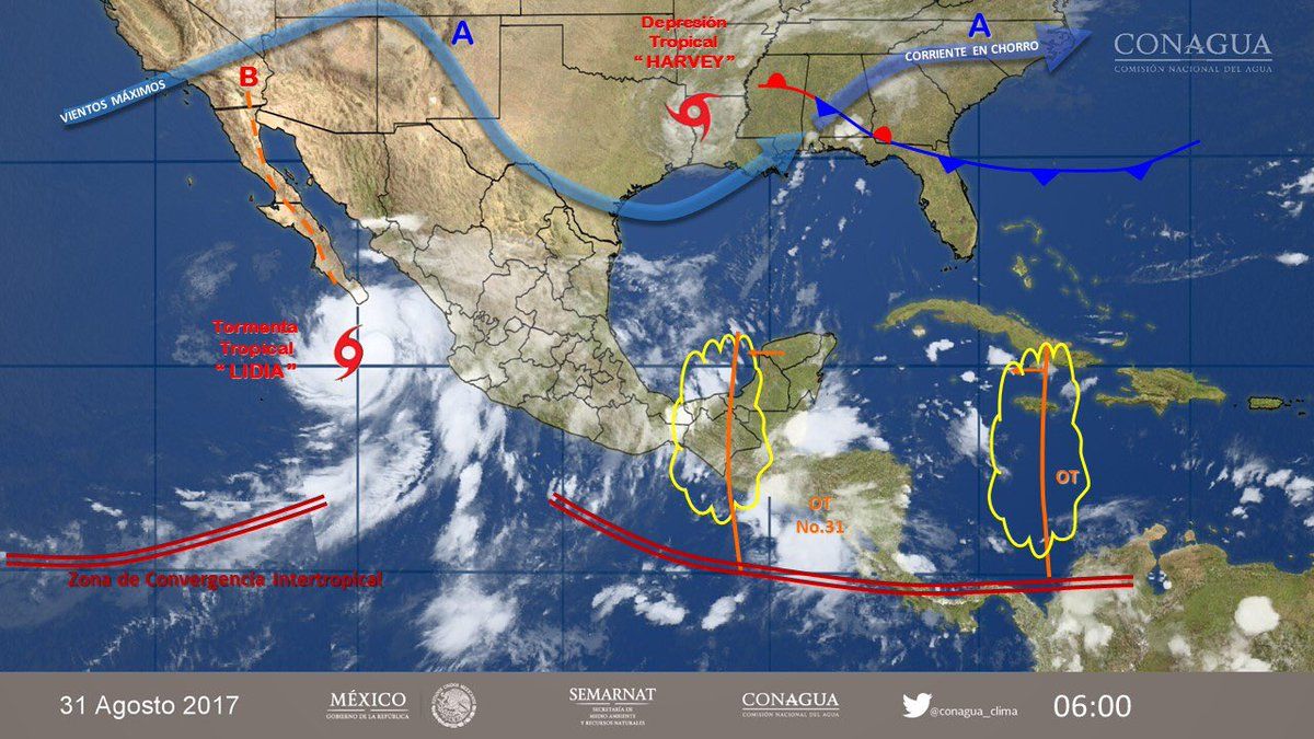 Activan alerta naranja en BCS por tormenta tropical Lidia