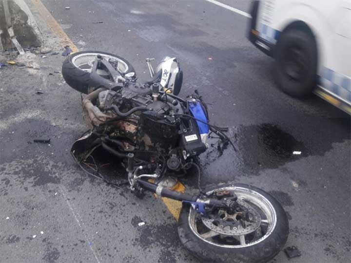 Choque de motocicletas deja dos heridos en la México-Puebla - moto-3