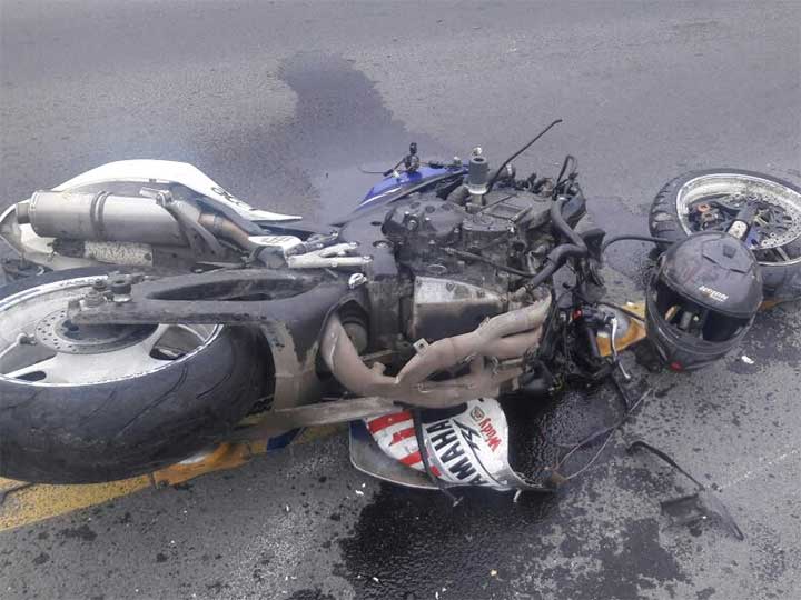 Choque de motocicletas deja dos heridos en la México-Puebla - moto1