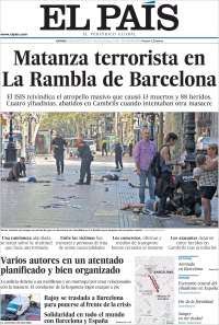 Lozoya y atentado en Barcelona en las primeras planas - periodicos-3