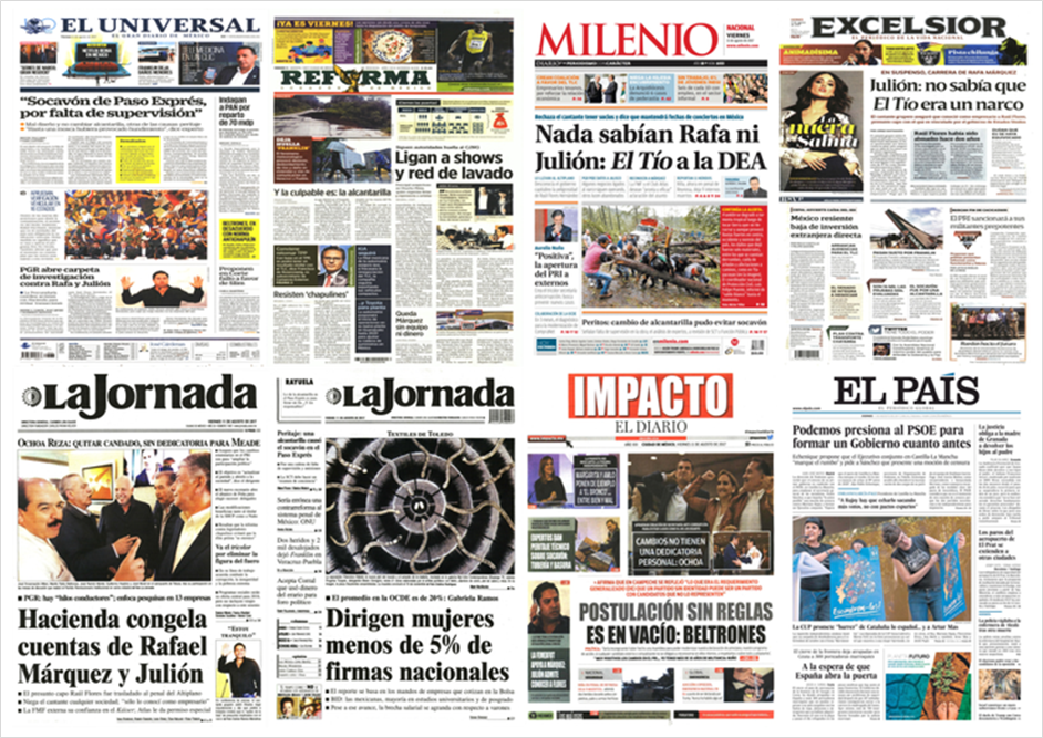 Paso Express, Julión Álvarez y Trump en primeras planas