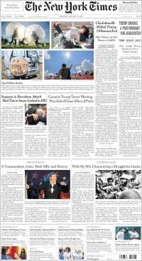 TLC y eclipse en primeras planas - portadas-21-ago-nyt