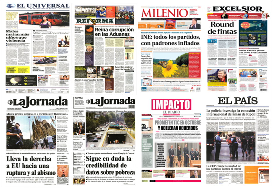 TLC y eclipse en primeras planas