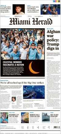 EPN, eclipse, Barcelona y Trump en primeras planas - portadas-22-ago-miami-h