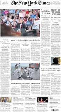 Trump y Ruiz Esparza en primeras planas - portadas-23-ago-nyt