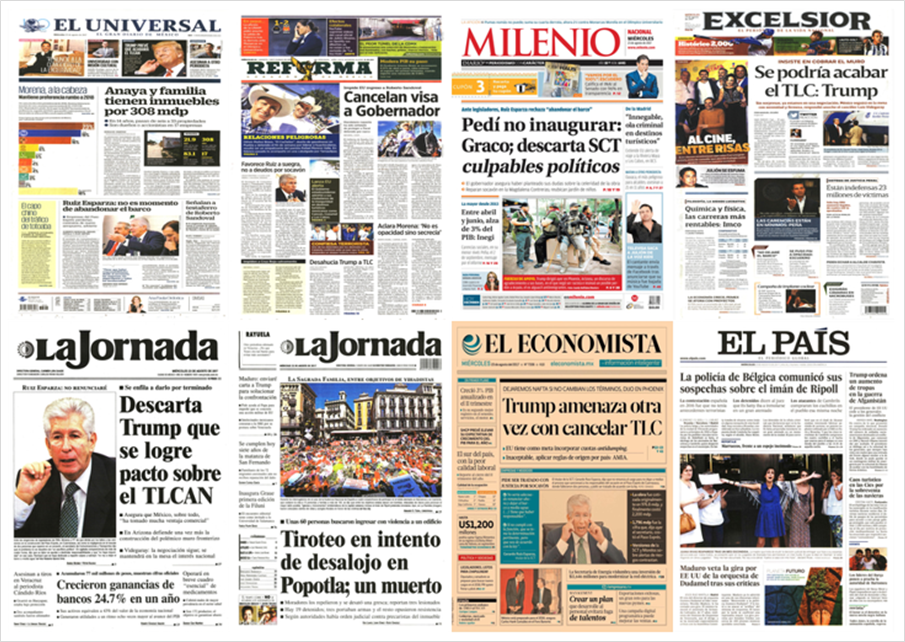 Trump y Ruiz Esparza en primeras planas