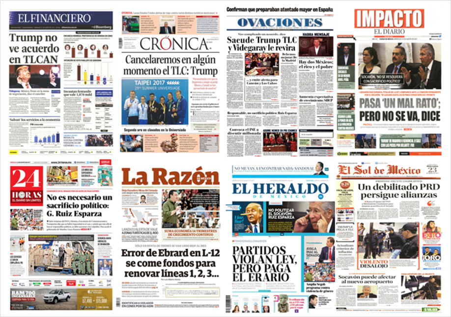 Trump y Ruiz Esparza en primeras planas - portadas-23-ago1