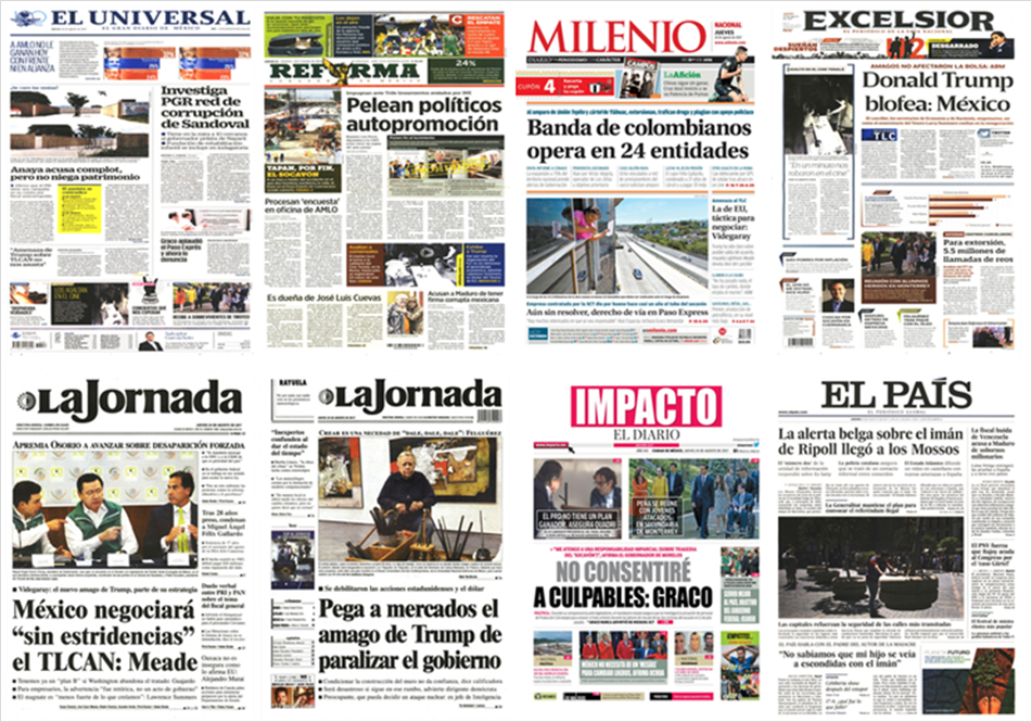 TLC, Paso Express y EE.UU. en primeras planas