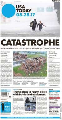 Trump, SRE y Harvey en primeras planas - portadas-28-ago-usat