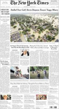 TLC, Monreal y Harvey en primeras planas - portadas-30-ago-nyt