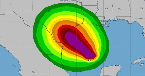 Harvey se convierte en huracán frente a costa de Texas - trayecto