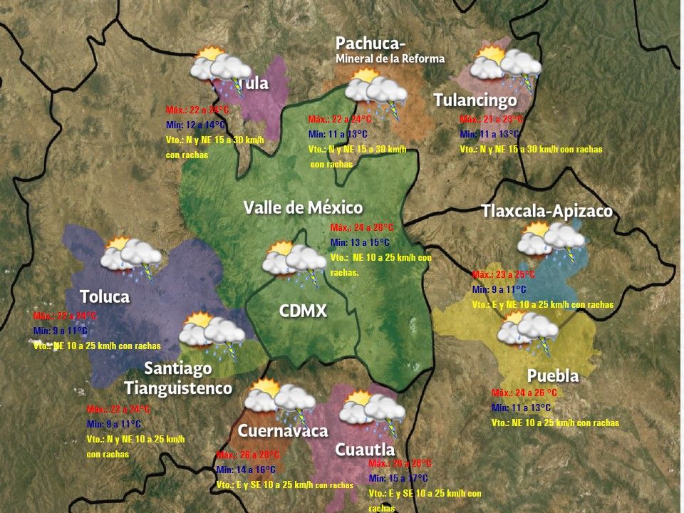 Tormentas fuertes y granizadas afectarán el Valle de México - vdm-2308