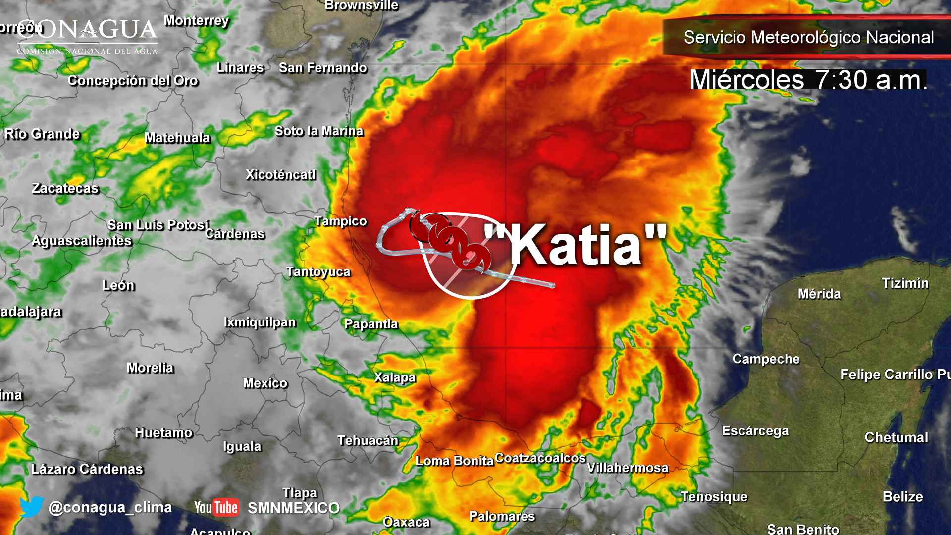 Katia generará tormentas fuertes en el oriente del país - 0609-2