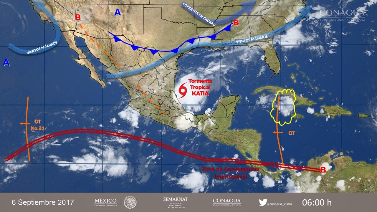 Katia generará tormentas fuertes en el oriente del país - 0609