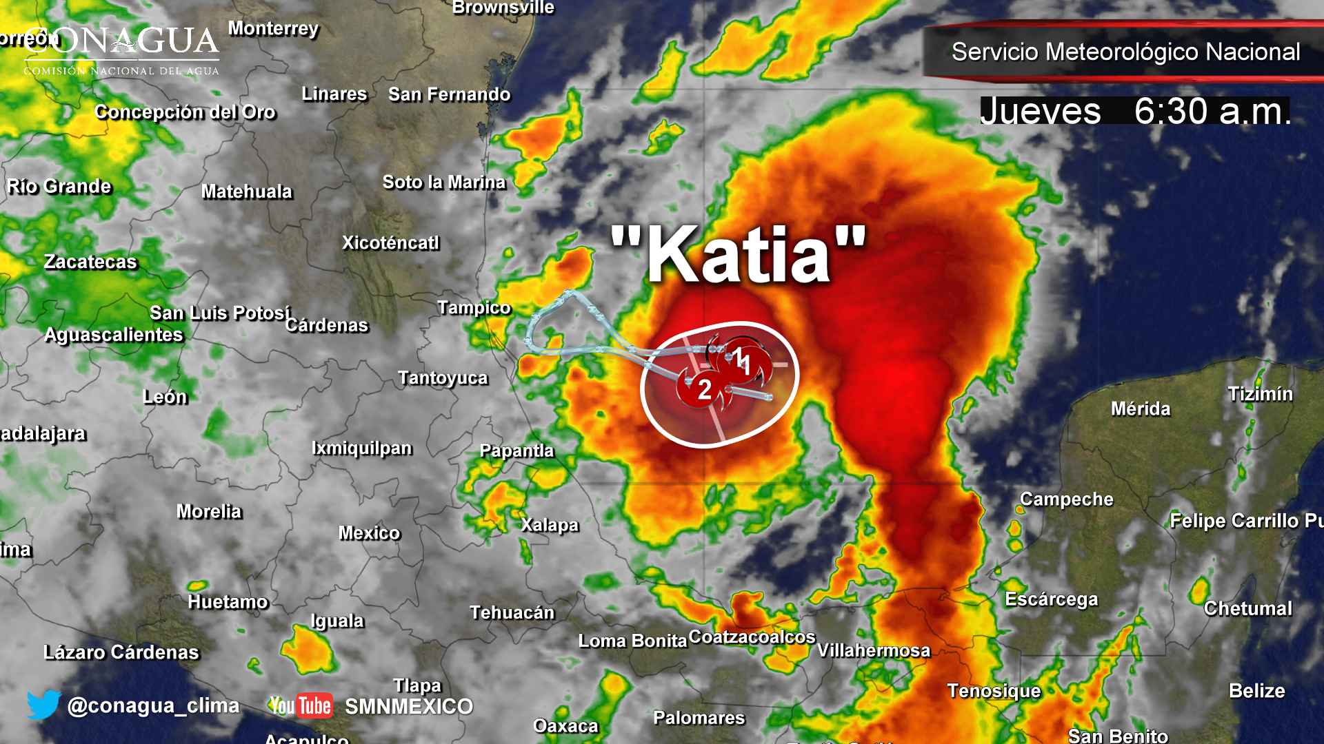 Piden mantenerse alerta por trayectoria del huracán Katia Piden mantenerse alerta por trayectoria del huracán Katia