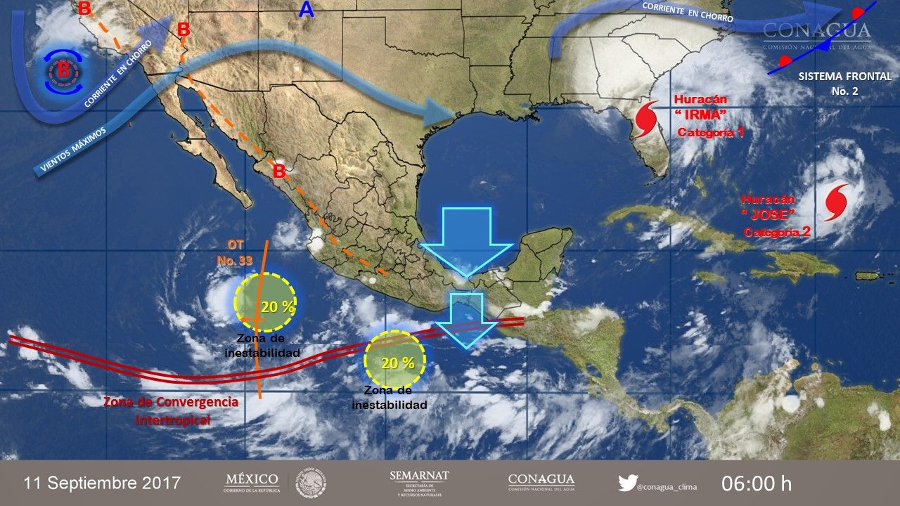 Tormentas intensas afectarán varios estados del país - 1109-3