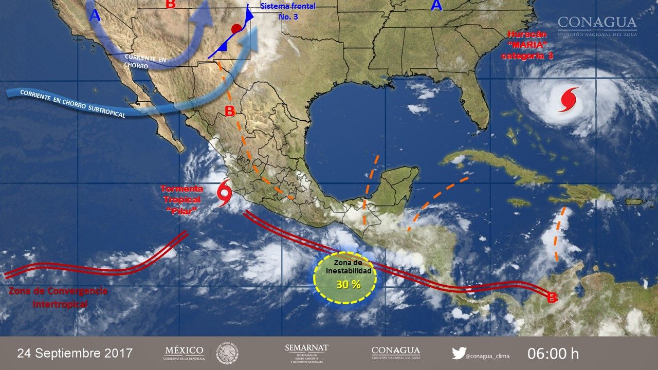 Tormentas afectarán la mayor parte del país - 2409-3