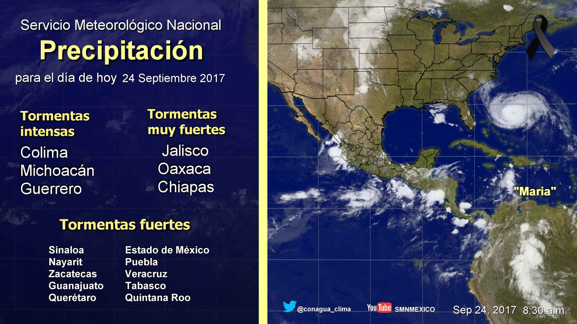 Tormentas afectarán la mayor parte del país - 2409