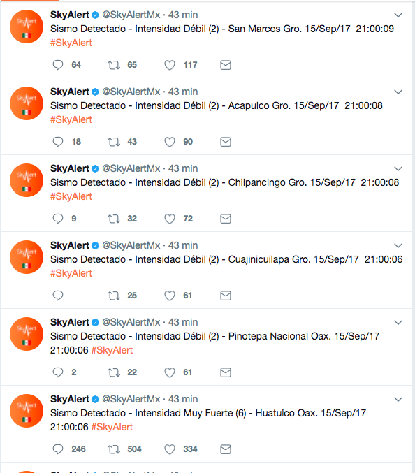 SkyAlert manda por error alertas de sismo