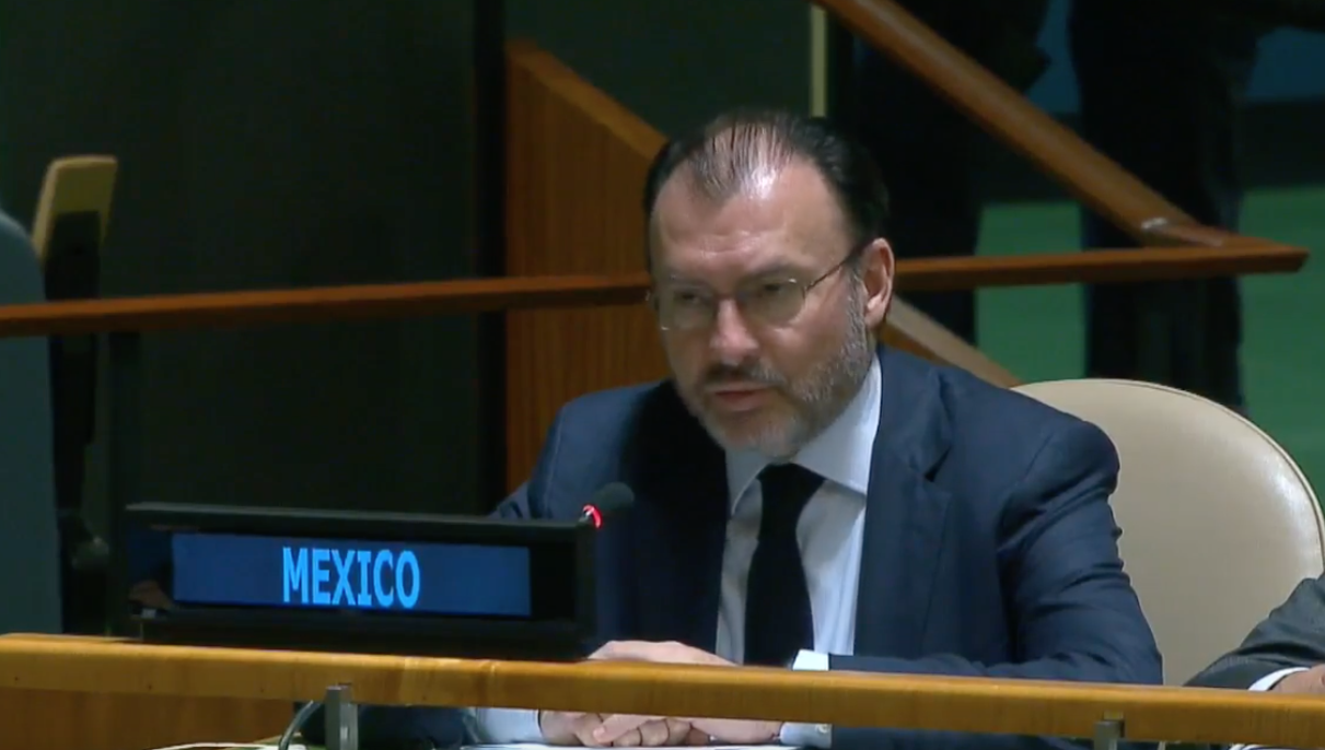 Luis Videgaray pide ayuda a ONU por sismo
