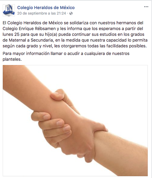 Más escuelas se solidarizan con alumnos del Colegio Rébsamen - Captura-de-pantalla-2017-09-22-a-las-09.59.51
