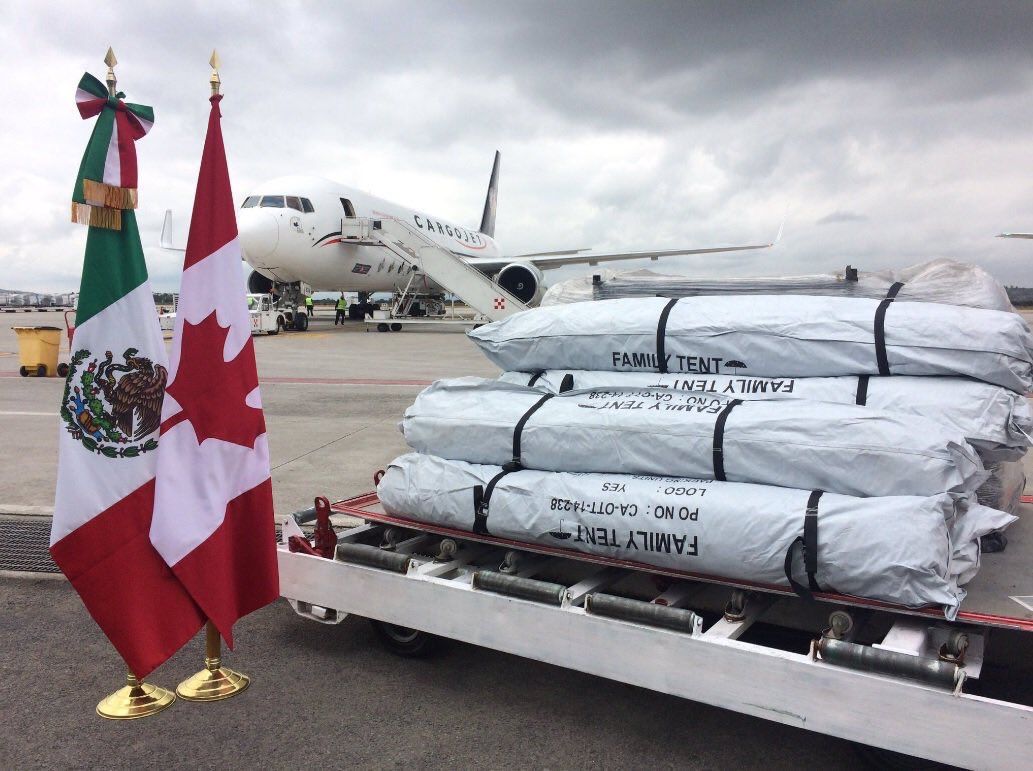 Canadá envía mil 500 casas de campaña para afectados por sismo