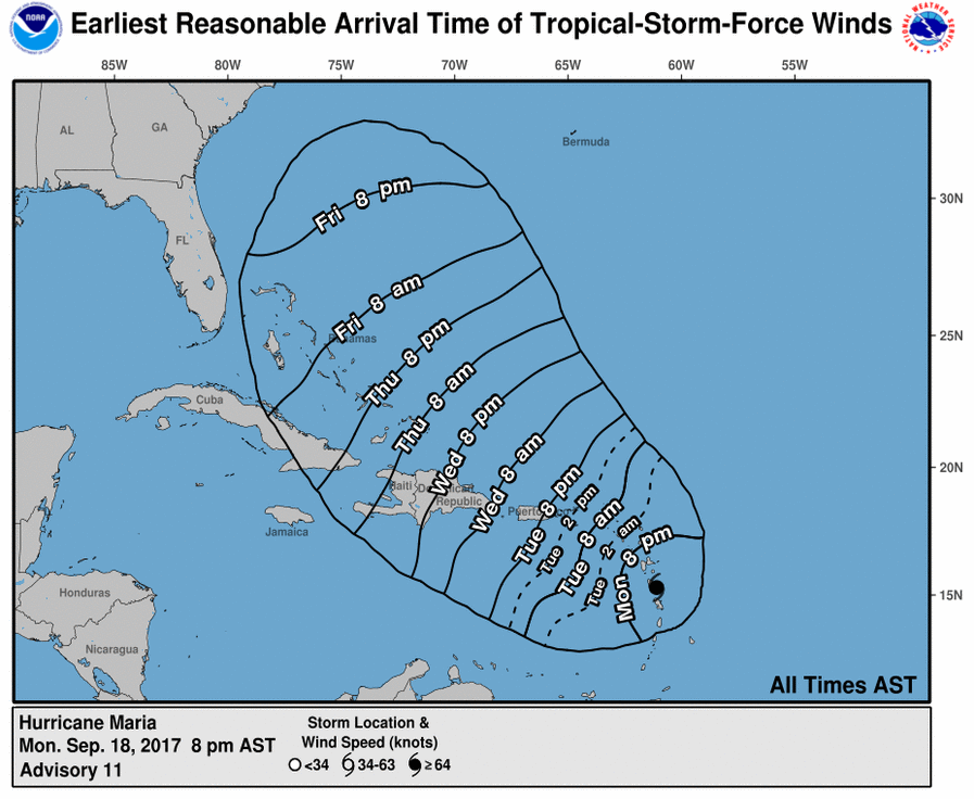 Huracán María se desplaza hacia Puerto Rico - María-cat-5-Foto-de-NOAA